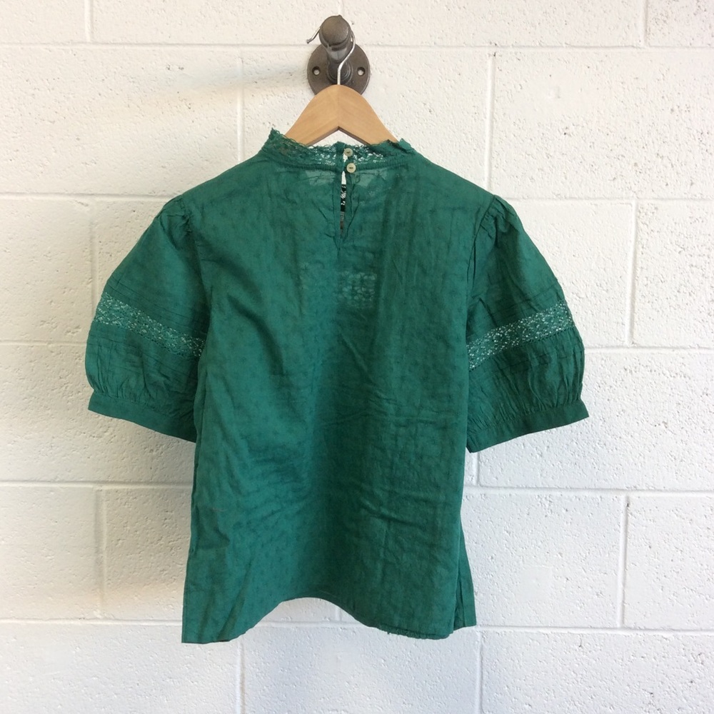 UNIVERSAL THREAD 🎯 Teal Puff Sleeve Eyelet Blouse - Picture 8 of 12